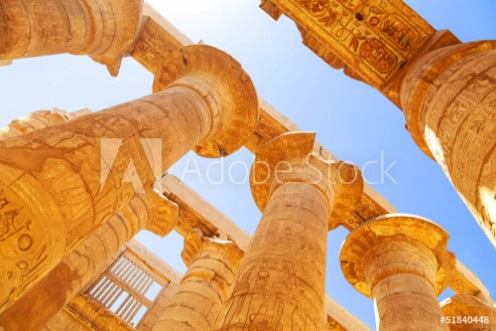 Picture of Pillars of the Great Hypostyle Hall in Karnak Temple Egypt